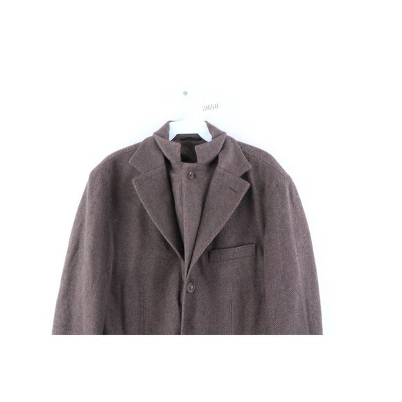 Phineas Cole 3 Button Silk Cashmere Double Vent Sport Coat Jacket Brown - Picture 7 of 10